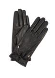 Women's leather gloves with binding REKDS-0021A-99(Z25)