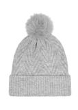 Gray women's cap with pom-pom CZADT-0175-91(Z24)