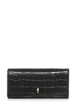 Leather black women's croco wallet PORES-0889-9G(W26)