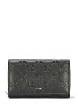 Black leather women's wallet with monogram PORES-0882A-99(W25)