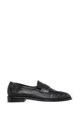 Women's black leather moccasins BUTYD-1328-99(Z26)