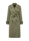 Long olive women's coat-style jacket KURDT-0512-57(W25)