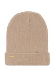 Beige women's cap with gold thread CZADT-0031-66(Z24)