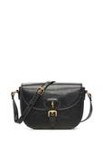 Small black women's messenger bag with decorative clasp TOREC-1243-9F(Z26)