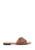 Women's leather flip-flops in brown BUTYD-1159-24(W25)
