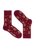 Men's maroon Christmas socks SKAMT-0183-49(Z24)