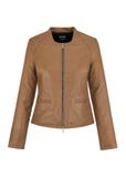 Women's cocoa leather jacket KURDS-0485-1353(W24)