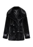 Black short women's fur coat FUTDP-0043-99(Z24)