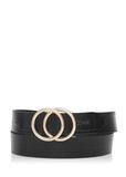 Black croco leather women's belt PASDS-0172D-97(Z24)