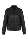 Black leather bomber jacket KURDS-0538-5620(W25)