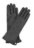 Long black leather women's gloves REKDS-0082A-99(Z25)