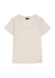 Light beige women's V-neck T-shirt TSHDT-0118B-1A(Z26)