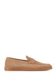 Men's beige leather moccasins BUTYM-0498-1B(W26)