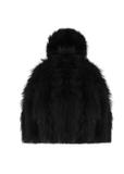 Women's black fur cap CZADF-0034-99(Z24)