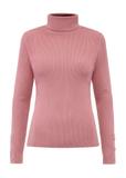 Pink women's turtleneck sweater SWEDT-0209-32(Z24)