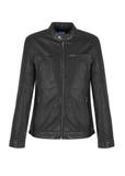 Black men's leather jacket KURMS-0352-4120(W24)