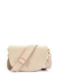 Cream semi-circular leather women's handbag TORES-1082-12(W25)