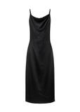 Black dress made of satin material SUKDT-0218-99(W25)