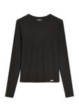 Black ribbed women's longsleeve LSLDT-0058-99(Z26)