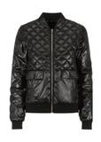 Women's black quilted jacket KURDT-0418-99(W23)