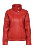 Red women's leather jacket KURDS-0488-2630(Z24)