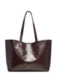 Burgundy women's shopper bag with stitching TOREC-1247-4D(Z26)
