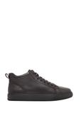 Dark brown leather men's sneakers BUTYM-0466-1I(Z26)