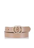 Beige leather women's belt PASDS-0172D-81(Z23)