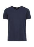 Navy blue basic T-shirt for men with logo TSHMT-0088-69(W25)