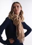 Wool beige women's scarf SZADT-0092-80(Z24)