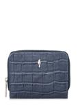 Navy blue women's croco wallet PORES-0888-7D(W26)