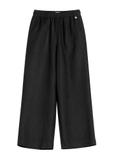 Black linen women's trousers SPODT-0124-99(W26)