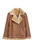 Brown short women's sheepskin coat KOZDP-0001A-89(Z25)