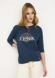 Granatowa bluzka damska z logo OCHNIK BLUDT-0146-69(W22)