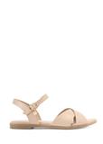 Beige women's leather sandals BUTYD-1259-1B(W26)