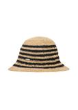 Women's straw hat with black stripes KAPDT-0036-1E(W26)