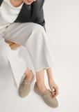 Beige leather women's moccasins BUTYD-1256-1B(W26)