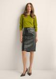 Women's Black Leather Skirt SPCDS-0031-9I(Z26)