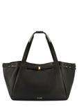 Black leather shopper bag TORES-1207-9I(W26)