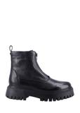 Black leather women's ankle boots BUTYD-1291-99(Z26)