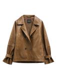 Women's khaki leather jacket KURDS-0604-8D(W26)