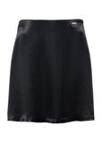 Black satin mini skirt SPCDT-0104-99(W25)