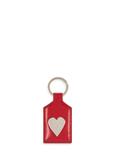 Red leather keychain with heart BRELOK-0219-42(Z25)