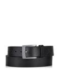 Men's black leather belt PASMS-0245-99(Z23)