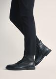 Men's black leather ankle boots BUTYM-0516-99(Z25)