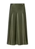 Khaki satin midi skirt SPCDT-0105-55(W25)