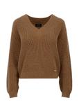 Camel women's V-neck sweater SWEDT-0162-24(Z23)