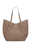 Women's leather shopper bag in cool beige color TORES-1358-1K(Z26)