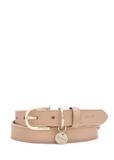 Beige women's leather belt PASDS-0275-81(Z25)