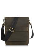 Men's leather bag with flap, khaki color TORMS-0323-51(W23)